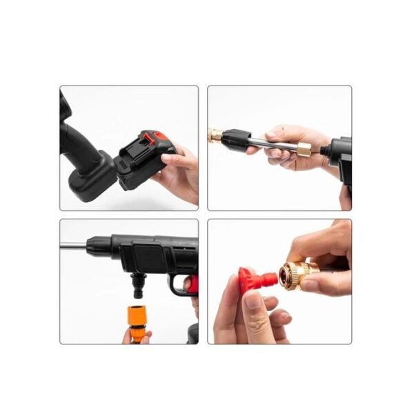 Pistolet de Lavage Haute Pression Rechargeable – Puissant, Portable, Polyvalent pour Voiture, terrasse et jardin.
